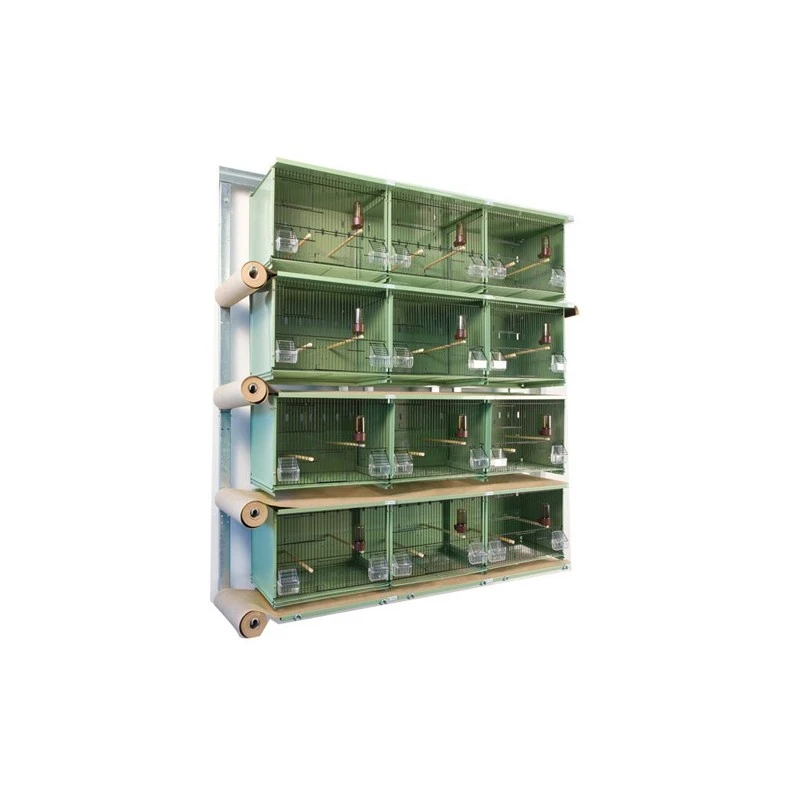 Batteries De 12 Cages 45x30x36 En Vert - New Canariz 3 Batteries De 12 Cages 45x30x36 En Vert - New Canariz