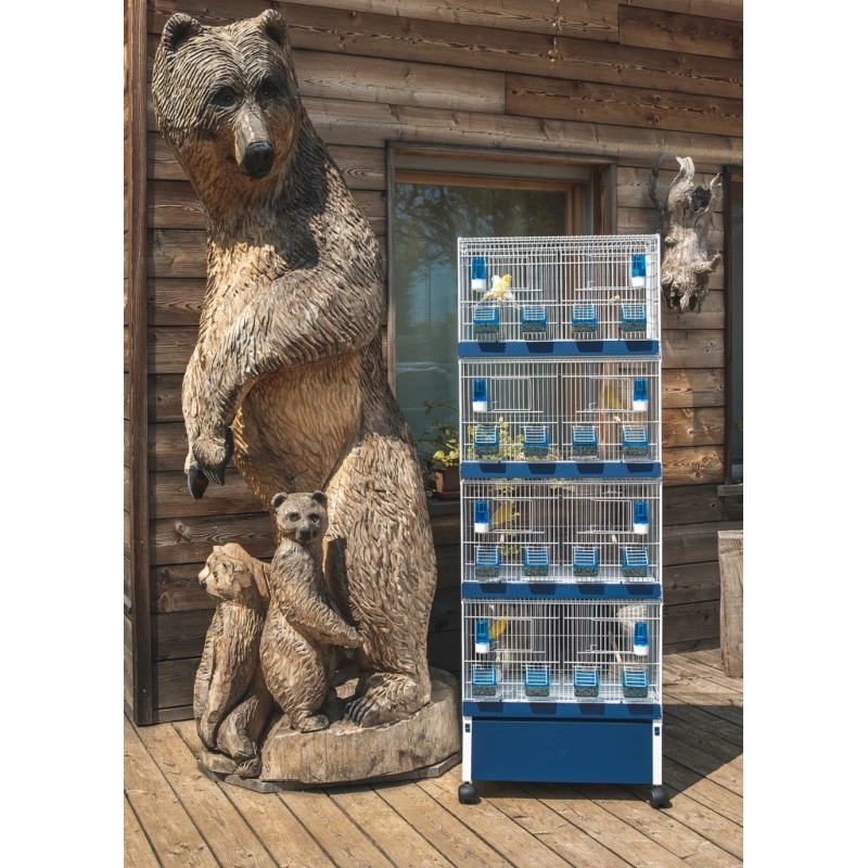 Ensemble De 4 Cages 60x33x33cm Avec Chariot ART.90 - Modèle Einstein - Italgabbie 3 Ensemble De 4 Cages 60x33x33cm Avec Chariot ART.90 - Modèle Einstein - Italgabbie