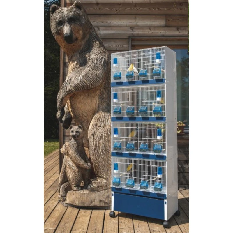 Ensemble De 4 Cages 60x33x33cm Avec Chariot ART.90 - Modèle Einstein - Italgabbie 6 Ensemble De 4 Cages 60x33x33cm Avec Chariot ART.90 - Modèle Einstein - Italgabbie - Image 4