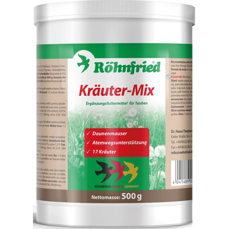 Krauter Mix (herbes Et De La Terre Minérale Naturelle) 500gr - Röhnfried - Dr Hesse Tierpharma GmbH & Co. KG 3 Krauter Mix (herbes Et De La Terre Minérale Naturelle) 500gr - Röhnfried - Dr Hesse Tierpharma GmbH & Co. KG